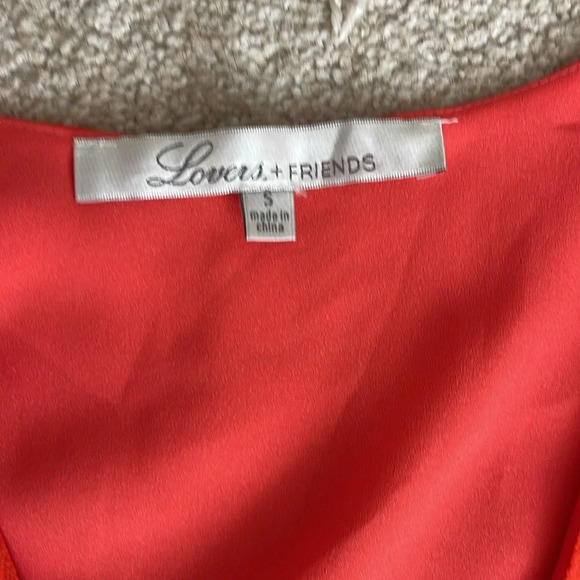 Lovers & Friends Reese Romper in Coral Reef Orange Size S - Picture 11 of 13